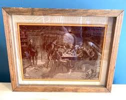 Vintage 1970's Lucid Lines Photography on Glass Native American Indian Wild West Decor Frederick Remington 16x20 - Etsy