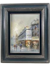 Sold at Auction: Vtg Impressionist Cityscape Oil on Canvas ...