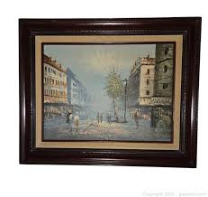 Framed Parisian Street Scene Painting Auction | Gleaton's ...