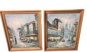 Oil Painting on Wood Montmartre Paris". Signed Kressley ...