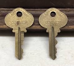 Pair of 2 Vintage Brass NATIONAL Keys S1 & S7 - Cleveland ...