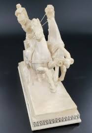 Vintage A. Santini Roman Chariot Gladiator Art Sculpture ...