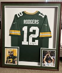 Aaron Rodgers Signed Framed Jersey. Triple Authenticated ...