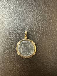 ATOCHA Pendant Coin- 14K Case - 925 Sterling Silver Sunken ...