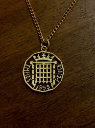 1955 Threepenny - Cut Out Coin Necklace - Etsy