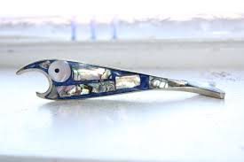 Mother of Pearl and Abalone Fish Bottle Opener Vintage ...