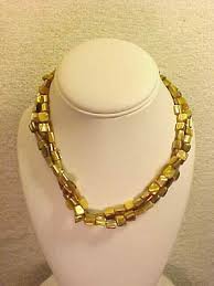 Vintage Double Strand Golden Abalone Choker Necklace | eBay
