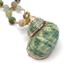 Petite Real Green Shell Charm Necklace – Violet Tiger