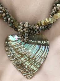 V Large Abalone Pearl Shell Heart With Jade Crystal - Heart Protection Necklace - Etsy New Zealand