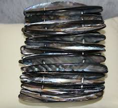 Vintage Double Drilled-Genuine Rainbow Abalone Shell Column ...