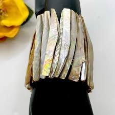 Jewelry | Mother Of Pearl Chunky Stretch Bracelet | Poshmark