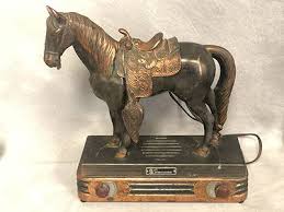 Vintage Abbotwares Novelty Horse Sculpture Tube Radio