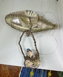 Sebnitz Zeppelin Airship German Christmas Ornament Wire Wrap ...