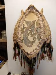 VINTAGE CLOTH AND GLASS BEADED LAMP SHADE | eBay