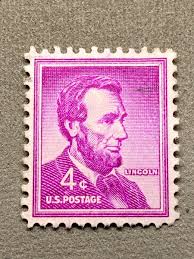 Abraham Lincoln 4 cent stamp purple very rare, Gem! | eBay