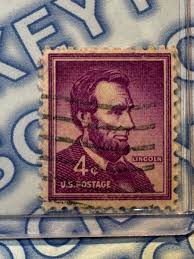 1954 Lincoln 4 Cent RARE Used Stamp Purple Color United States Postage | eBay