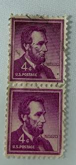 Rare Double 4 cent Abraham Lincoln Collectible stamp purple Vintage | eBay