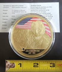 President Lincoln 24Kt gp 2.75" Heroes coin | eBay