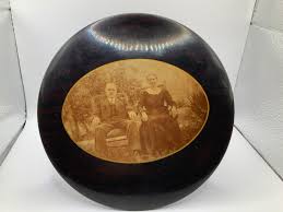 Antique Celluloid Tin Easel Round Oval Photo Button Frame ...