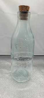 Vintage 11" Clear Glass Italian VEA2 Aboustley Milk Bottle With Cork | eBay