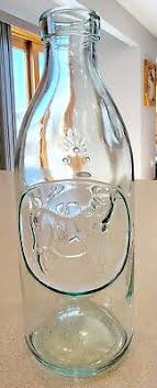VINTAGE ABSOLUTELY PURE MILK GLASS EMBOSSED COW GRAPHICS MADE IN ITALY | eBay
