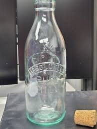 Vintage Glass Milk Bottle from Italy ABSOLUTELY PURE MILK Farmhouse Decor Cow | eBay