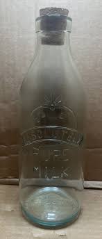 Vintage Absolutely Pure Milk Glass Bottle With Cork Stopper Lid Made In Italy | eBay