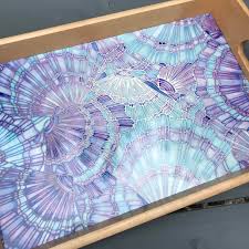 Lilac Aqua Clam Shell Serving Tray - SALE 25% OFF - Rectangular Serving Tray - Contemporary Cool Design - Hard Wearing Melamine Style - Etsy Canada