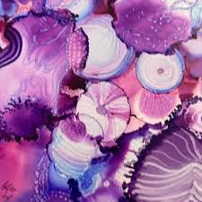 💕Pink explosion artwork, alcohol ink, vibrant colors, 9 x 12