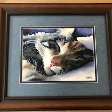 CAT SLEEPING Art Print by Watercolor Artist DJ Rogers - Etsy UK