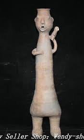 77CM Old Chinese Neolithic Majia Kiln Culture Pottery People Bird Bottle Vase | eBay
