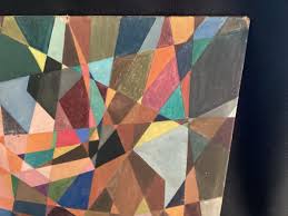 Mystery Signed & Dated 1950 Geometric Abstraction ...