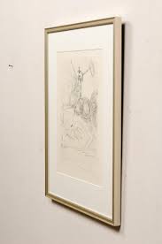Etching of Salvador Dali's "Don Quichotte" 'Horseman' Signed in a Silver Frame at 1stDibs | salvador dali don quixote etching, salvador dali etching don quixote, dali etching
