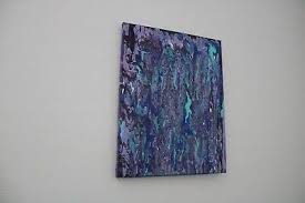 Purple & Blue Abstract Original Acrylic Painting on Canvas Wall Art Fluid style | eBay
