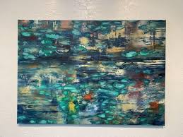 Khrystyna Kozyuk - Water lilies, Painting, Oil on Canvas For Sale at 1stDibs