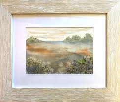 Peach Blue Landscape Original Watercolor – Patti Bishop ...