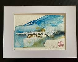 Original Mini Watercolor Landscape Seascape Painting, Mini Painting, Abstract Art, Miniature Painting, Miniature Art, Original Watercolor - Etsy