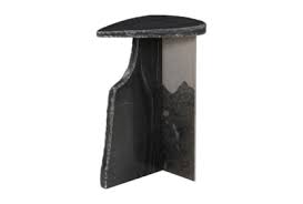 Sima Black Natural Marble + Metal Side Table | Living Spaces