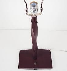 Mahogany Table/Desk Lamp ~ Twisted Wood Column w/Power Outlet On Base #2840640 | eBay