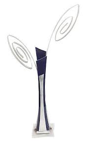 American Modernist Sand Blasted Aluminum Hand Painted Acrylic Sculpture 20th C | eBay