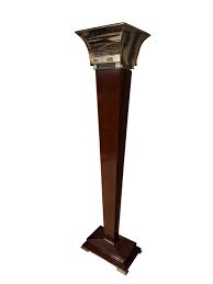 2 Art Deco Floor Lamps, France, Materials: glass, wood and Chrome, 1930 For Sale at 1stDibs