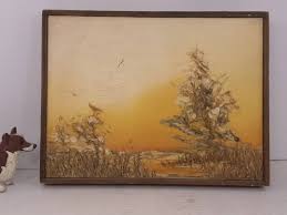 Vintage Oil Painting, 12" X 9", 1.25" Deep Frame, Highly Textured Oil Painting, Landscape and Birds, Anco Bilt Frame of Glendale, N.Y. - Etsy