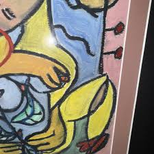 Original Modern Abstract Cubist Painting – Signed César ...