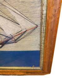 19th Century Sailor's Folk Art Woolie with Ship of the Line and Sloop, ca 1850 For Sale at 1stDibs | 1850 ship, 1850s sailor