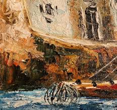 Original Oil Painting on Canvas Signed by Sanz Venice Italy Boat Canal Vintage | eBay