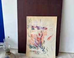 Red Watercolor Tree Painting - Etsy