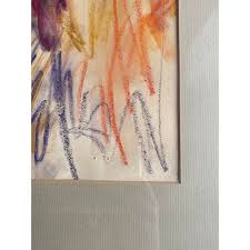 Vintage Mixed Media Portrait of a Mustachioed Man With a Hat, Circa 1970's | Chairish