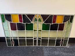 Stunning Antique Stained Glass Window Panel 23"x43" | eBay