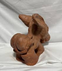 Vintage Clay Terra Cotta Donkey Burro Statue Folk Art Studio ...