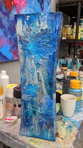 Buy Glass Vases, Art Vases, Colourful Vase. Home Decor Hand Painted Artwork. Modern Vase, Blue Leaves Silver. Online in India - Etsy